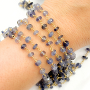Iolite Oxidized Wire Chain